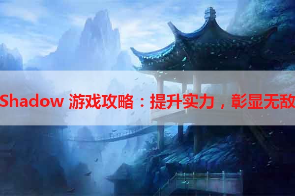 Shadow 游戏攻略：提升实力，彰显无敌