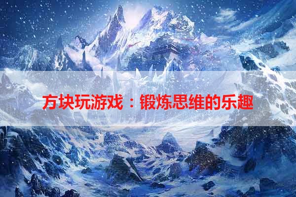 方块玩游戏：锻炼思维的乐趣
