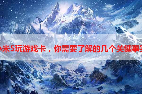 小米5玩游戏卡，你需要了解的几个关键事实
